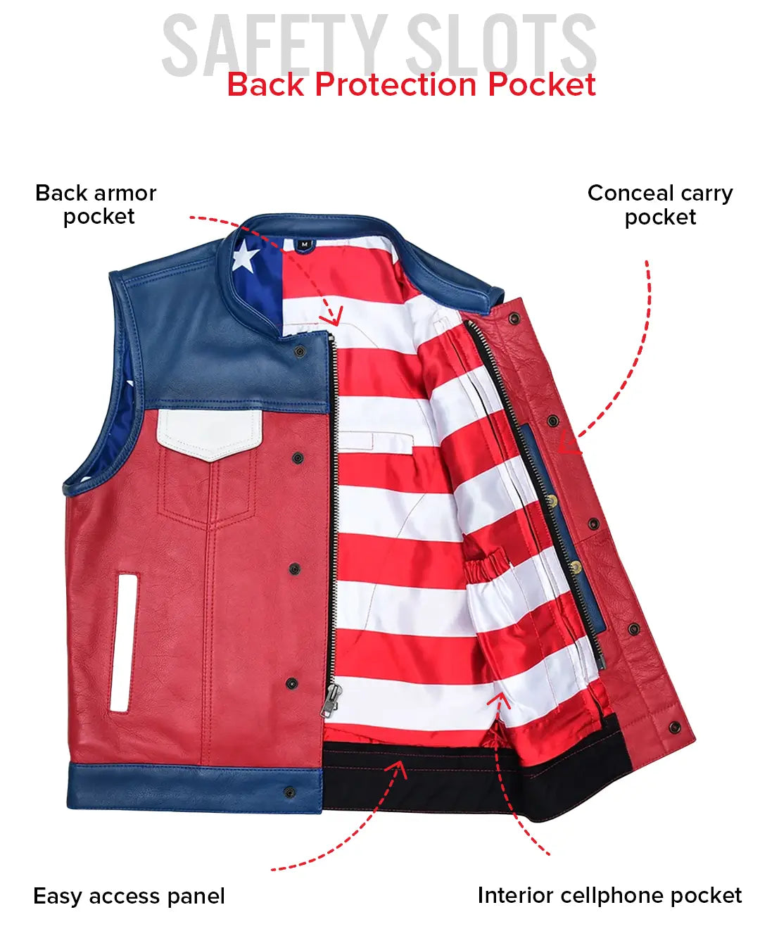 Patriot Rebel Men's Motorcycle Leather Vest Men's Leather Vest Best Leather Ny