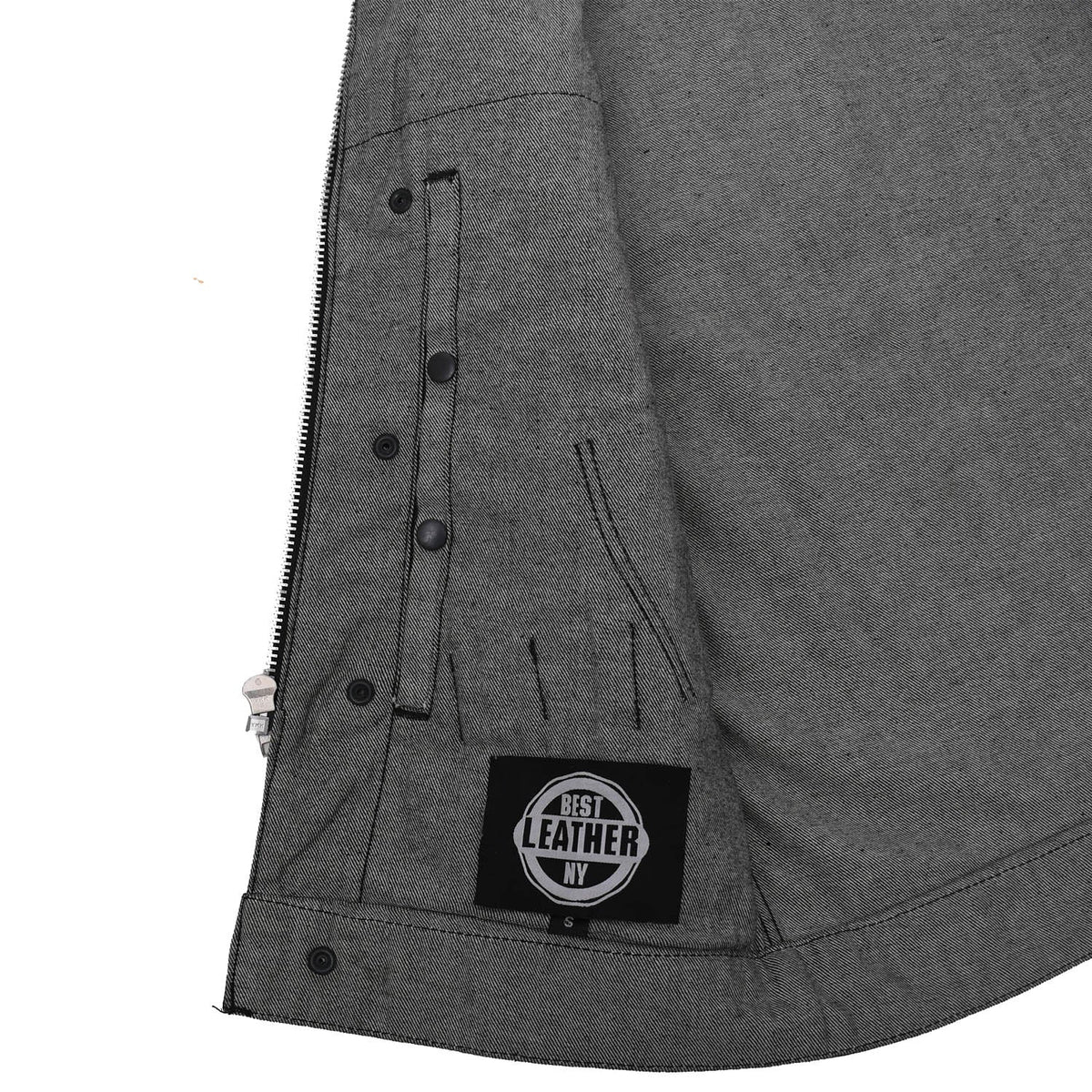 DAREG - Motorcycle Denim Vest Men's Denim Vest Best Leather Ny