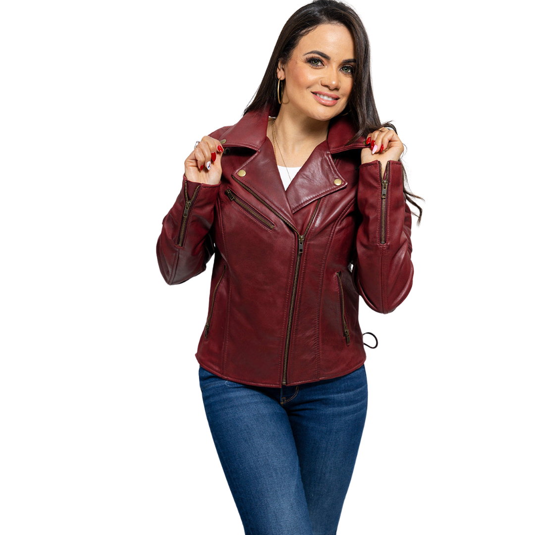 Princess - Women's Fashion Lambskin Leather Jacket (Oxblood) Women's Fashion Leather Jacket Best Leather Ny