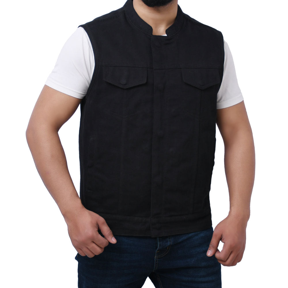BORES - Motorcycle Twill Vest Men's Twill Vest Best Leather Ny
