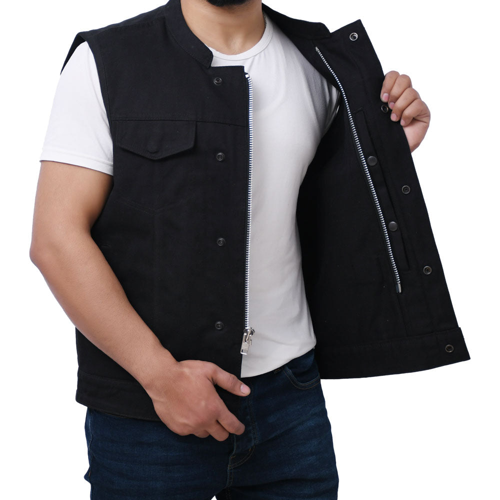 BORES - Motorcycle Twill Vest Men's Twill Vest Best Leather Ny
