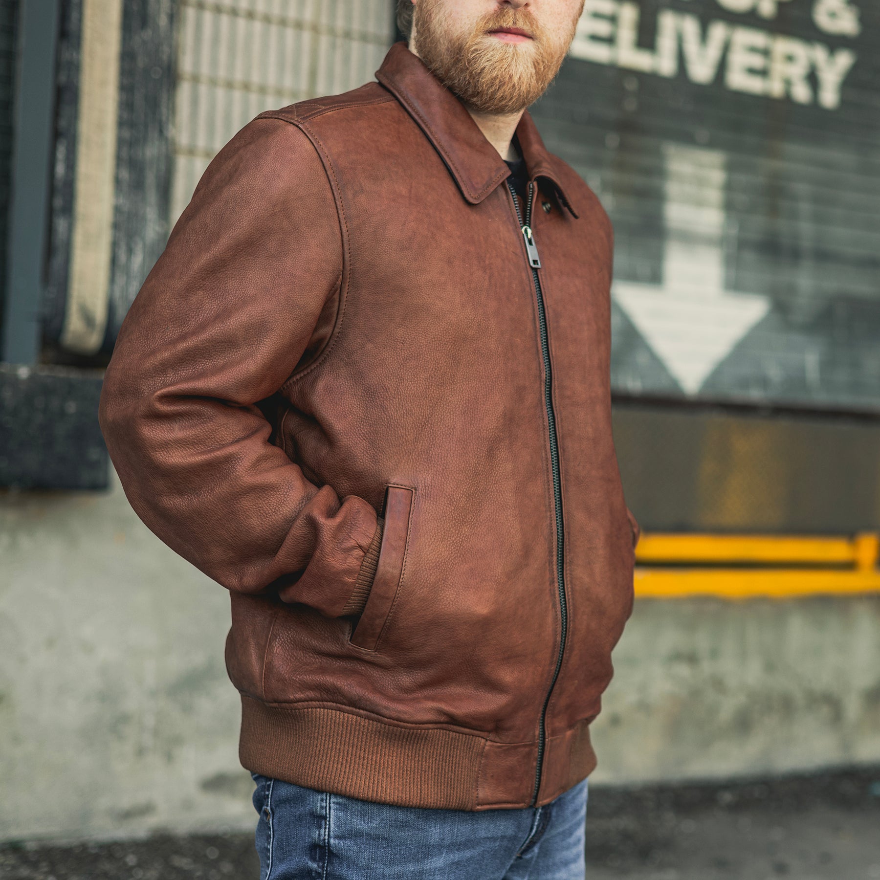 Striker Moto Bomber - Men's Leather Jacket Men's Motorcycle Jacket Best Leather Ny