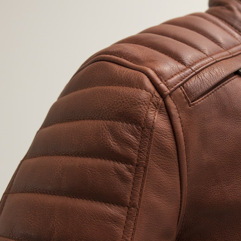 CRUSADER Men's Leather Motorcycle Jacket (Whiskey) Men's Motorcycle Jacket Best Leather Ny