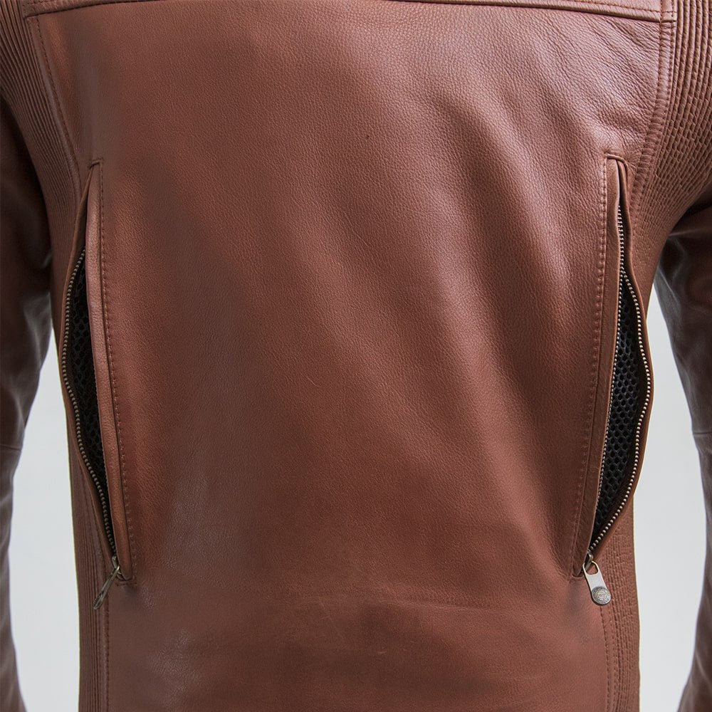 CRUSADER Men's Leather Motorcycle Jacket (Whiskey) Men's Motorcycle Jacket Best Leather Ny