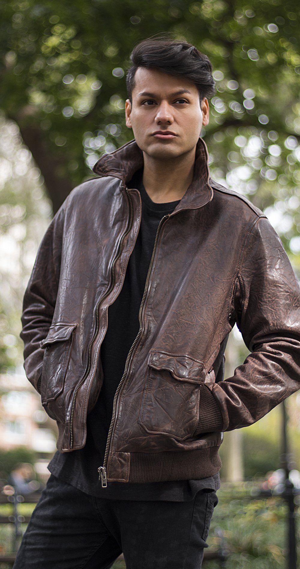 Duke - Men's Bomber Style Leather Jacket Men's Fashion Leather Jacket Best Leather Ny