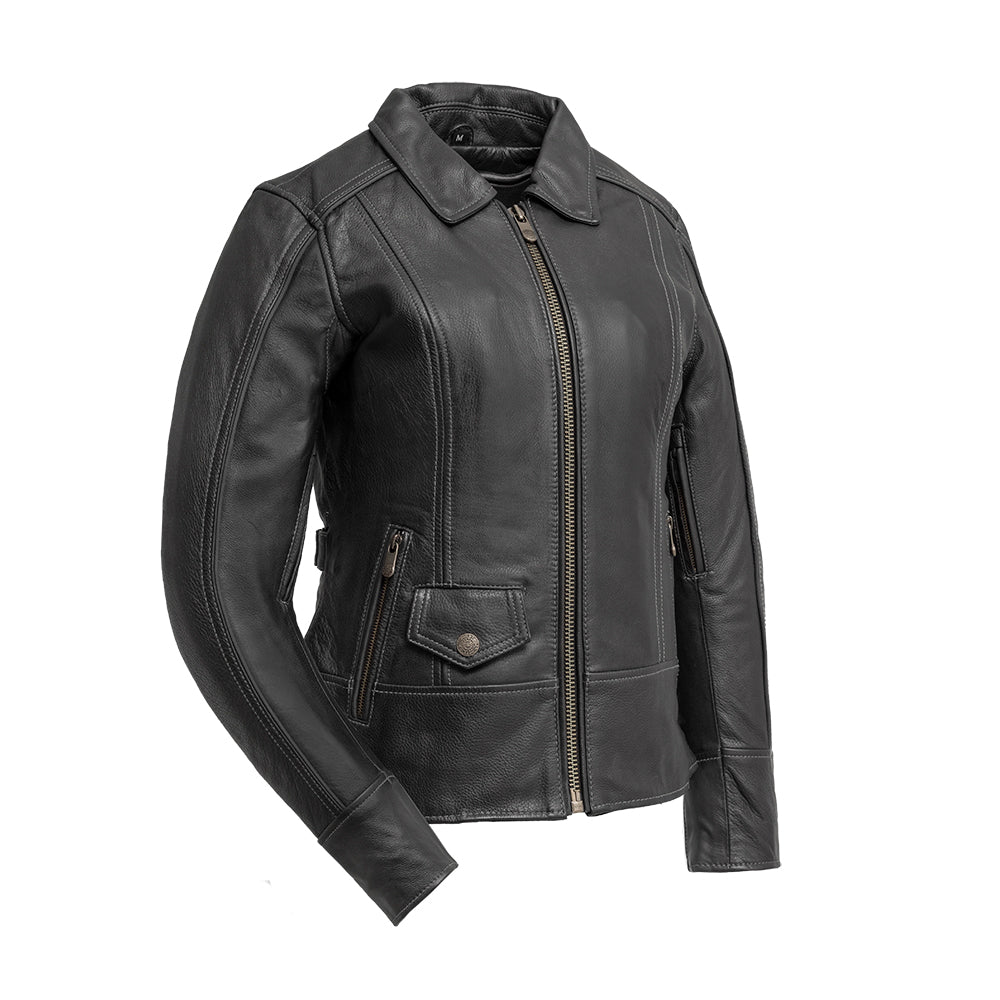 Corsa - Women's Motorcycle Leather Jacket Women's Motorcycle Leather Jacket Best Leather Ny Black XS