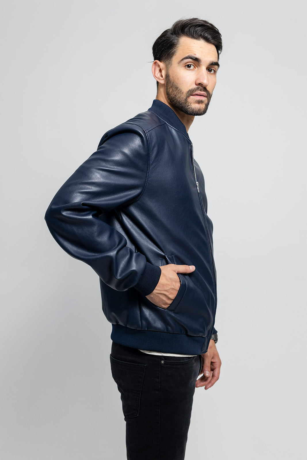 Justin Men's Vegan Faux Leather Jacket Men's Vegan Faux Leather jacket FMCo