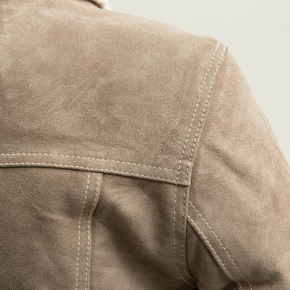 Luke - Men's Shearling Cow Suede Jacket (Taupe) Men's Fashion Leather Jacket Best Leather Ny