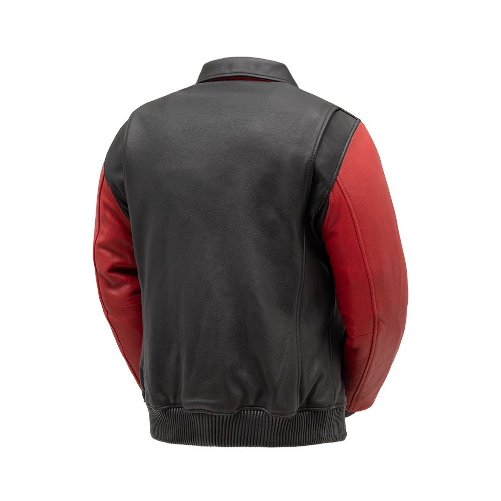 Havoc Two Tone Leather Motorcycle Jacket - Knitted Cuffs & Waistband Men's Motorcycle Jacket Best Leather Ny