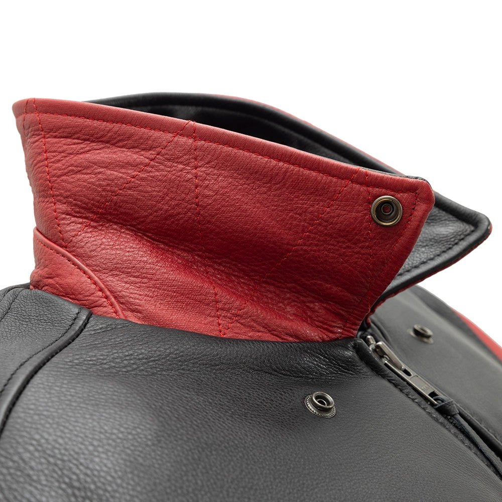 Havoc Two Tone Leather Motorcycle Jacket - Knitted Cuffs & Waistband Men's Motorcycle Jacket Best Leather Ny
