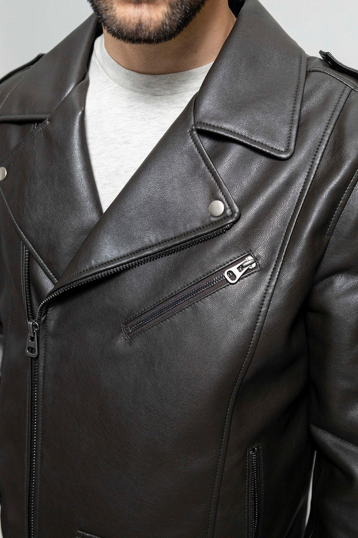 Nash - Men's Vegan Faux Leather Jacket (Olive) Men's Vegan Faux Leather jacket Best Leather Ny