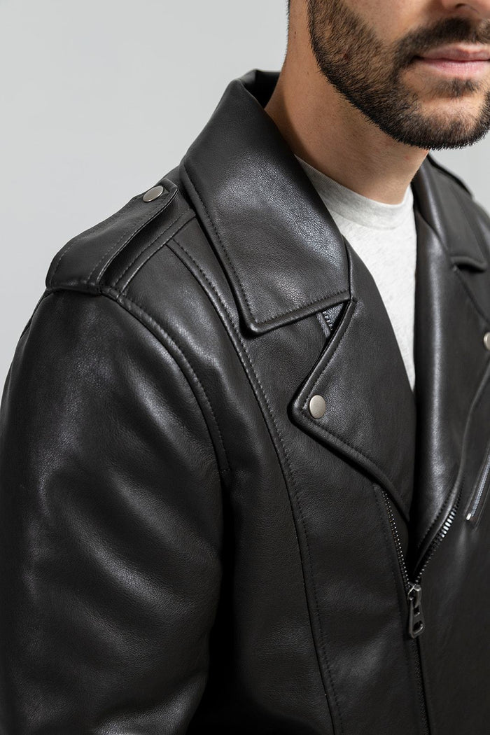 Nash - Men's Vegan Faux Leather Jacket (Olive) Men's Vegan Faux Leather jacket Best Leather Ny