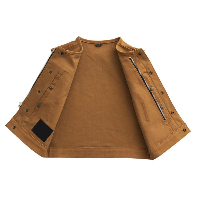 PRINCE - Motorcycle Canvas Vest Men's Canvas Vests Best Leather Ny