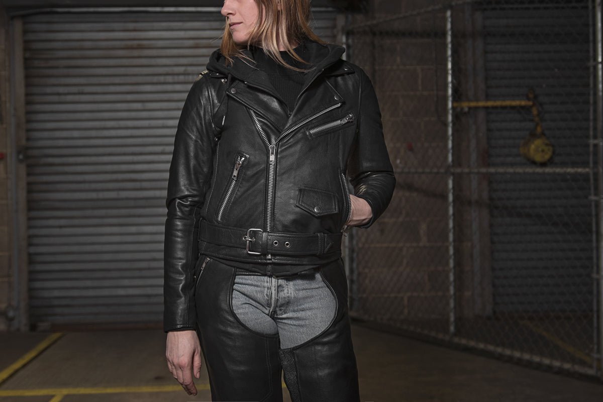 RACE UP Motorcycle Leather Jacket (Removable Hood) Women's Motorcycle Leather Jacket Best Leather Ny