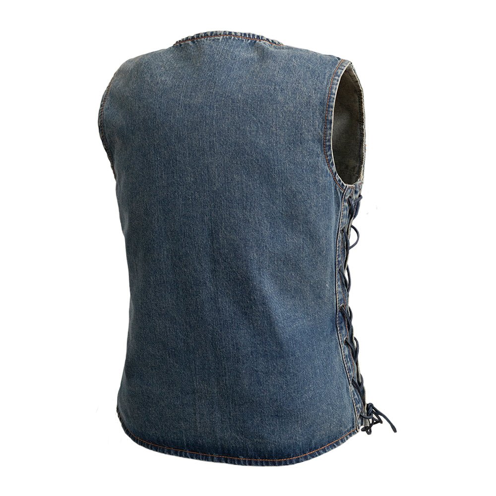 BELLE RIDER Motorcycle Denim Vest Women's Denim Vest Best Leather Ny