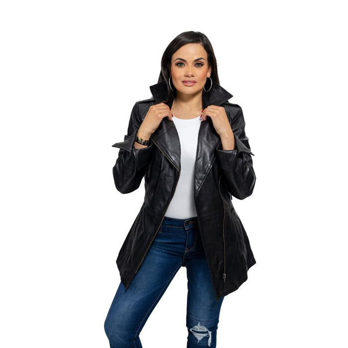Traci - Women's Fashion Leather Coat (Black) Women's Fashion Leather Jacket Best Leather Ny