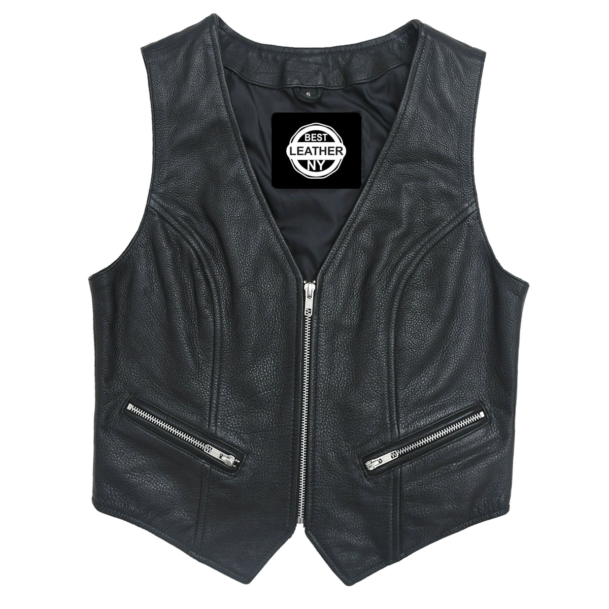 HANNA Motorcycle Leather Vest Women's Leather Vest Best Leather Ny Black XS