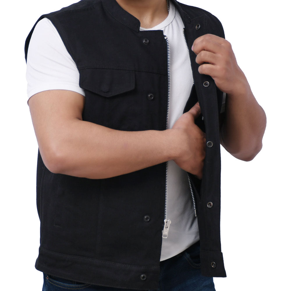 BORES - Motorcycle Twill Vest Men's Twill Vest Best Leather Ny