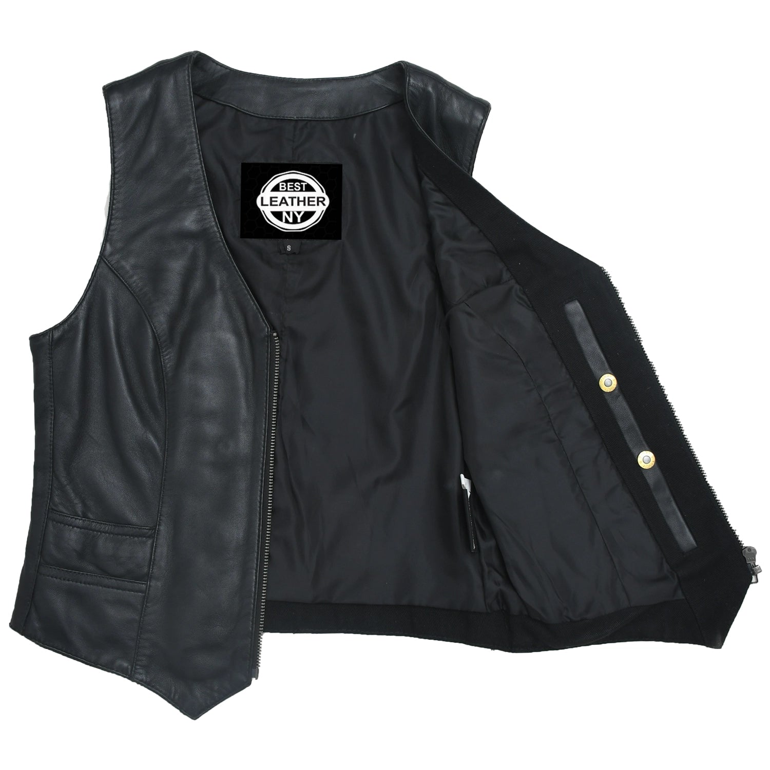 SATIN Motorcycle Leather Vest Women's Leather Vest Best Leather Ny