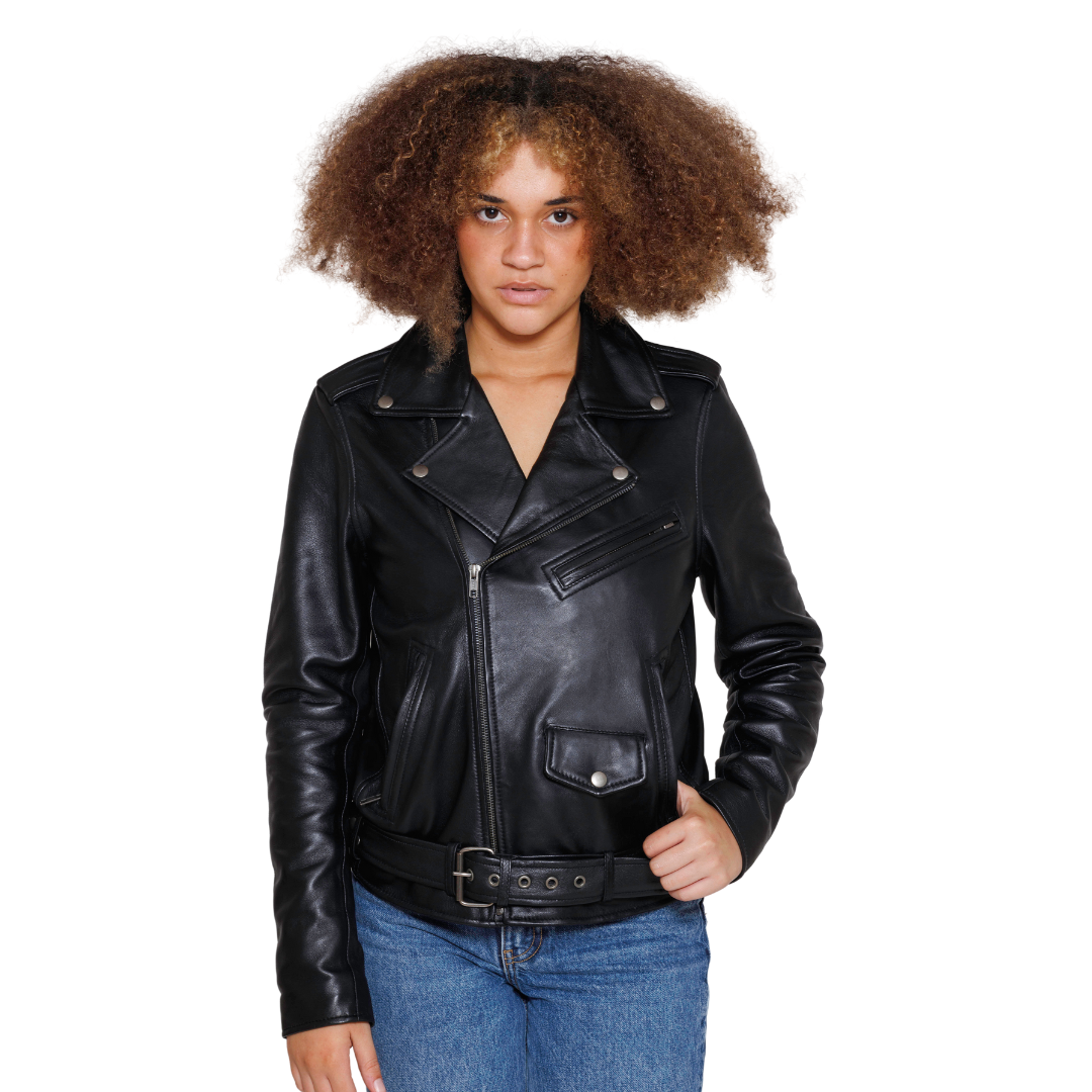 Rebel - Women's Fashion Lambskin Leather Jacket (Black) Women's Fashion Leather Jacket Best Leather Ny XS