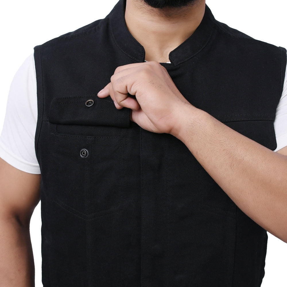 BORES - Motorcycle Twill Vest Men's Twill Vest Best Leather Ny