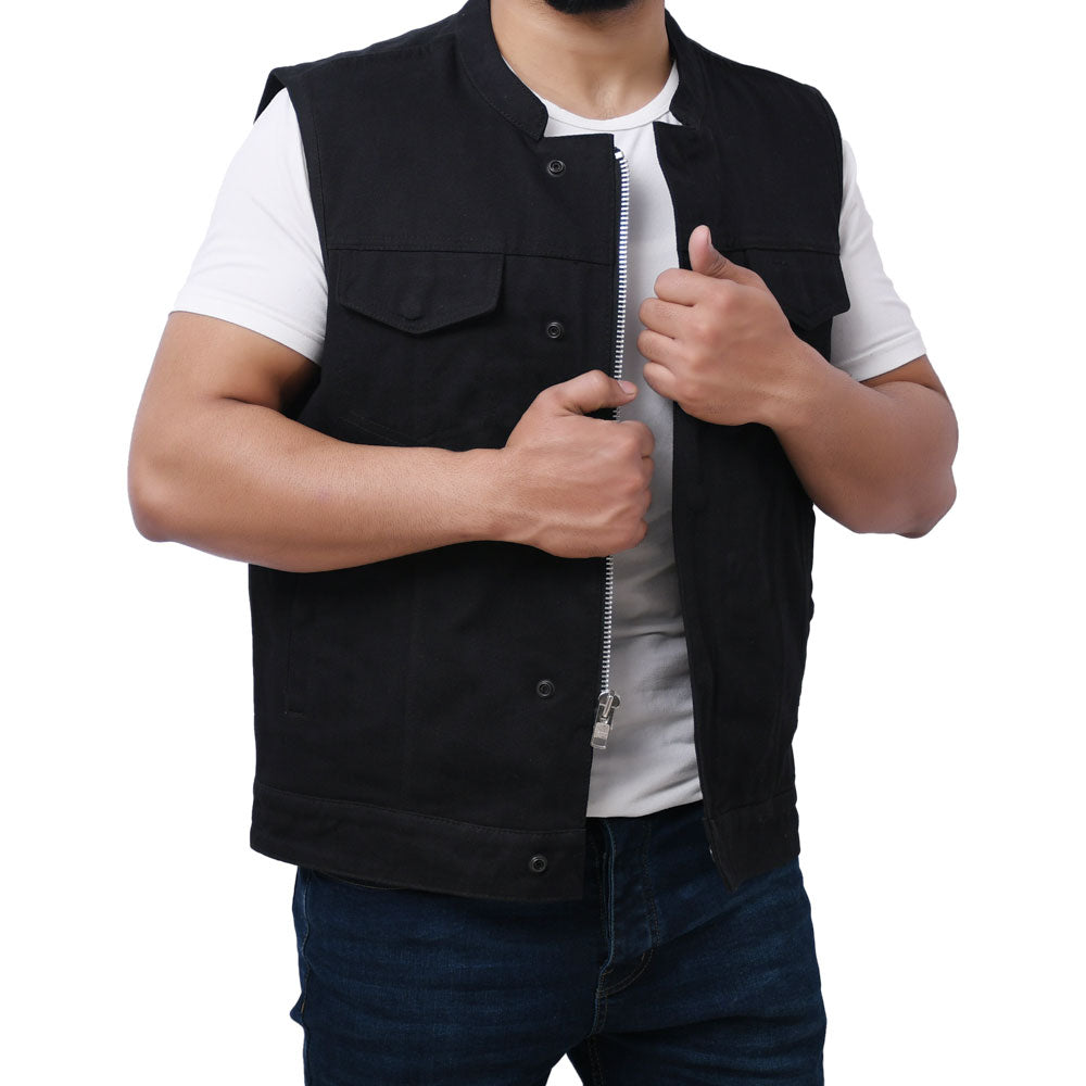 BORES - Motorcycle Twill Vest Men's Twill Vest Best Leather Ny