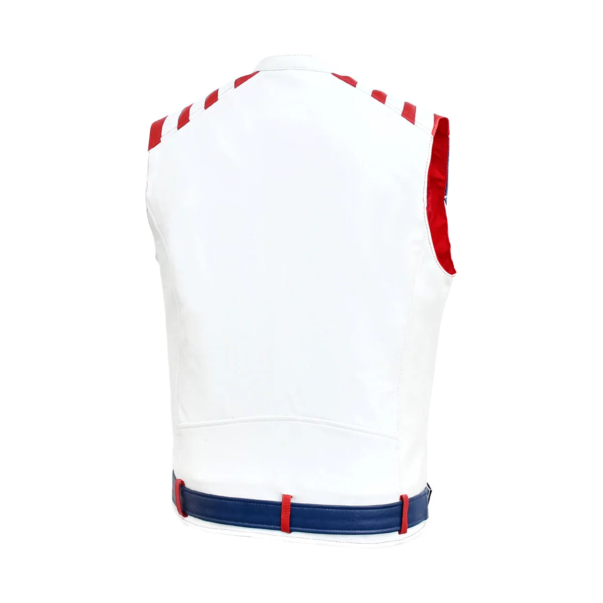 Stateside - Mens American Flag Leather Motorcycle Vest Men's Leather Vest Best Leather Ny