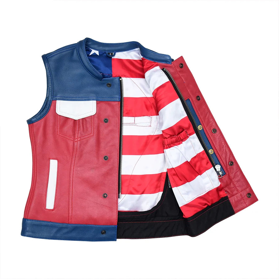 Freedom Belle Women's Motorcycle Leather Vest Women's Leather Vest Best Leather Ny