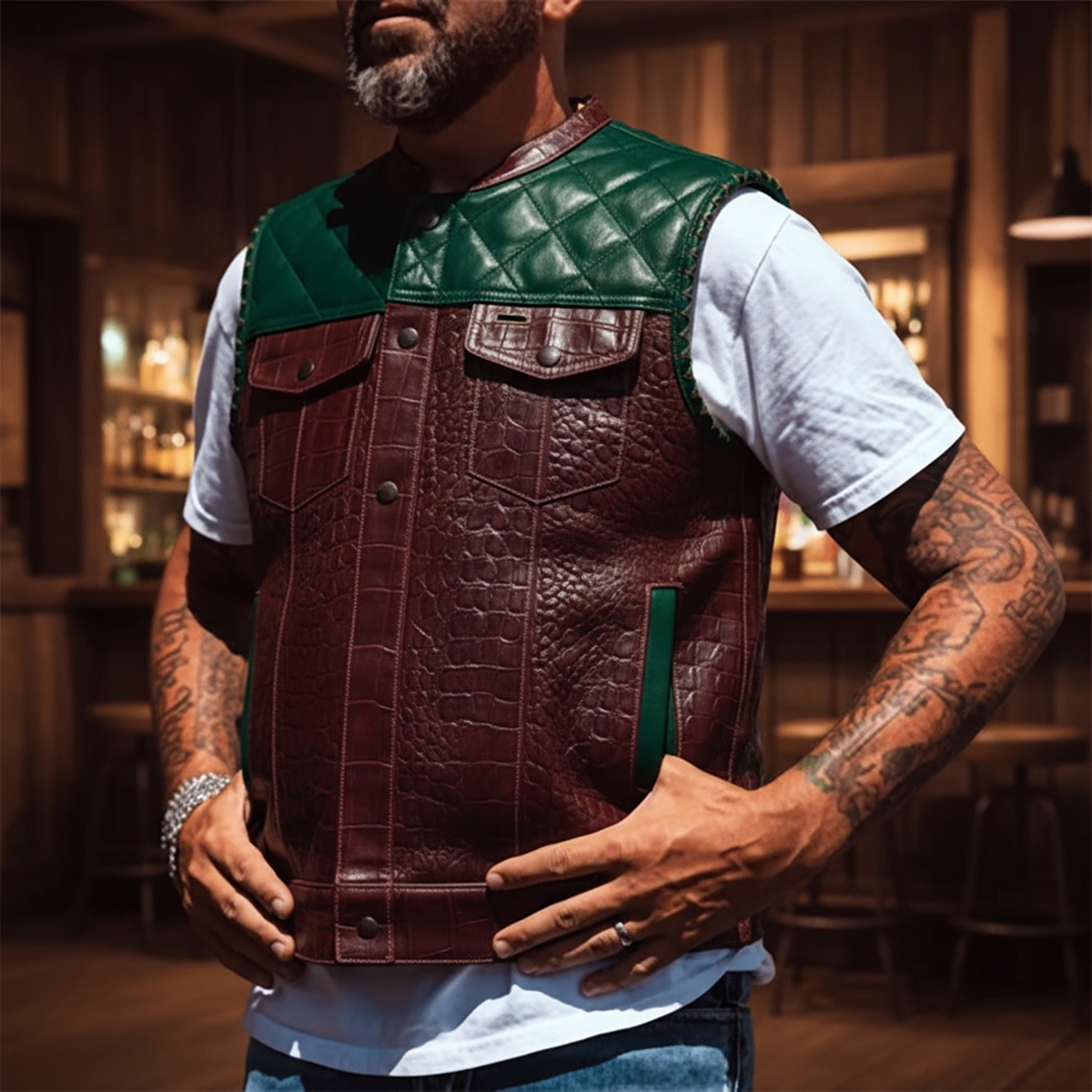 Mens Club Style Custom Vest Custom Builder Best Leather Ny