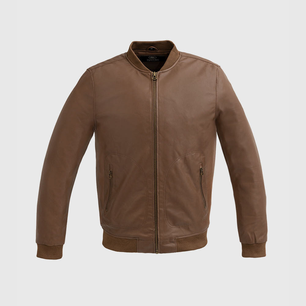 Myles Men's Vegan Faux Leather Jacket Men's Vegan Faux Leather jacket FMCo Brown S 