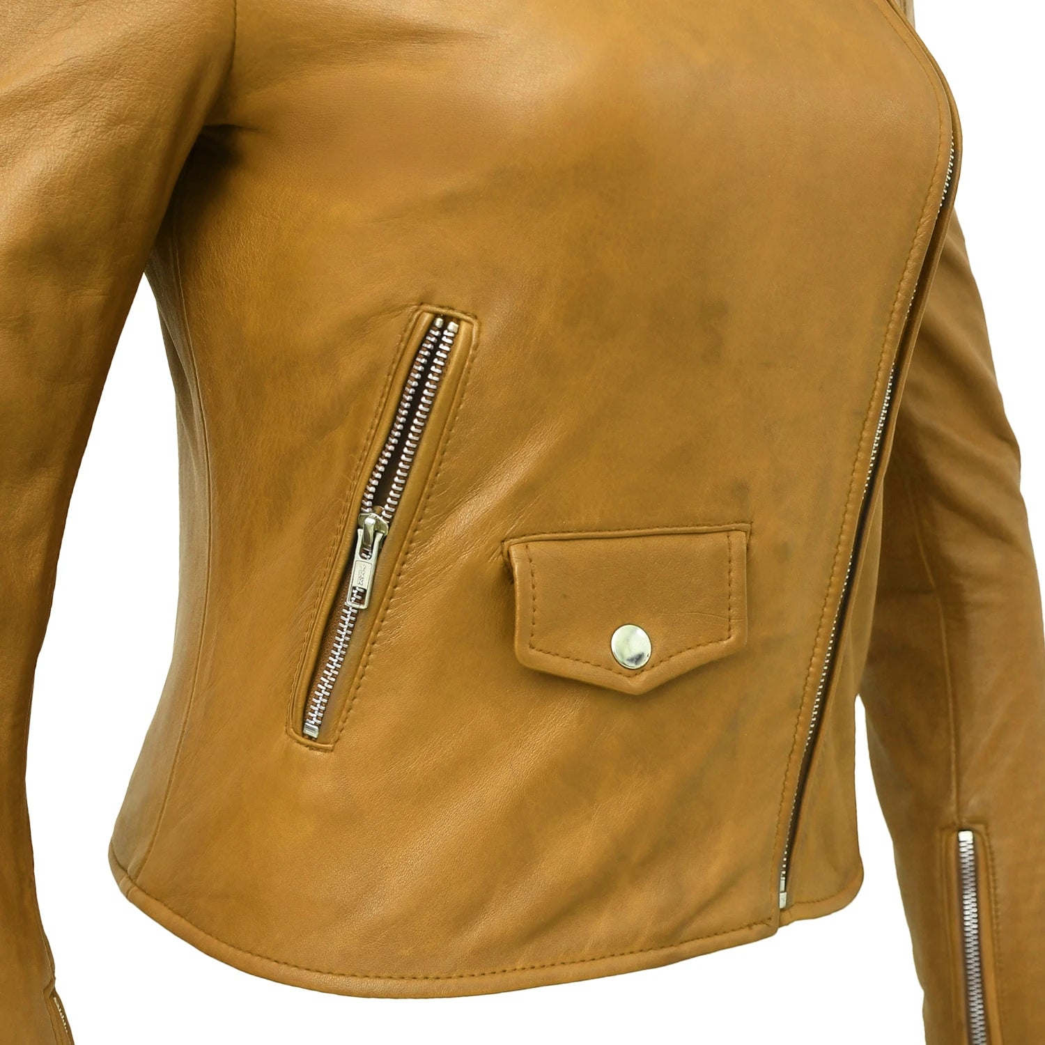 Lennox Moto Style Leather Jacket Women's Fashion Leather Jacket FMCo