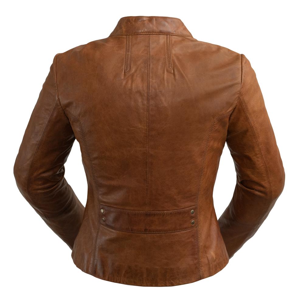 Rexie - Women's Fashion Leather Jacket (Dark Cognac) Women's Fashion Leather Jacket Best Leather Ny