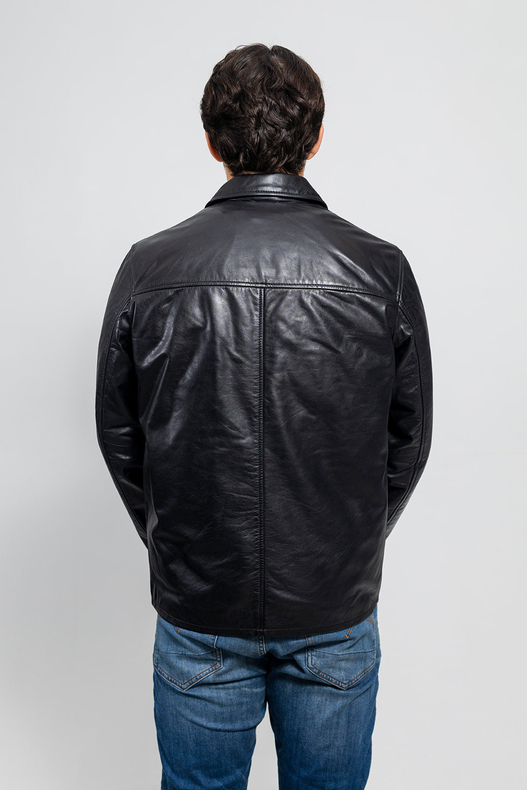 Indiana - Men's Casual Fashion Leather Jacket (Black) Men's Fashion Leather Jacket Best Leather Ny
