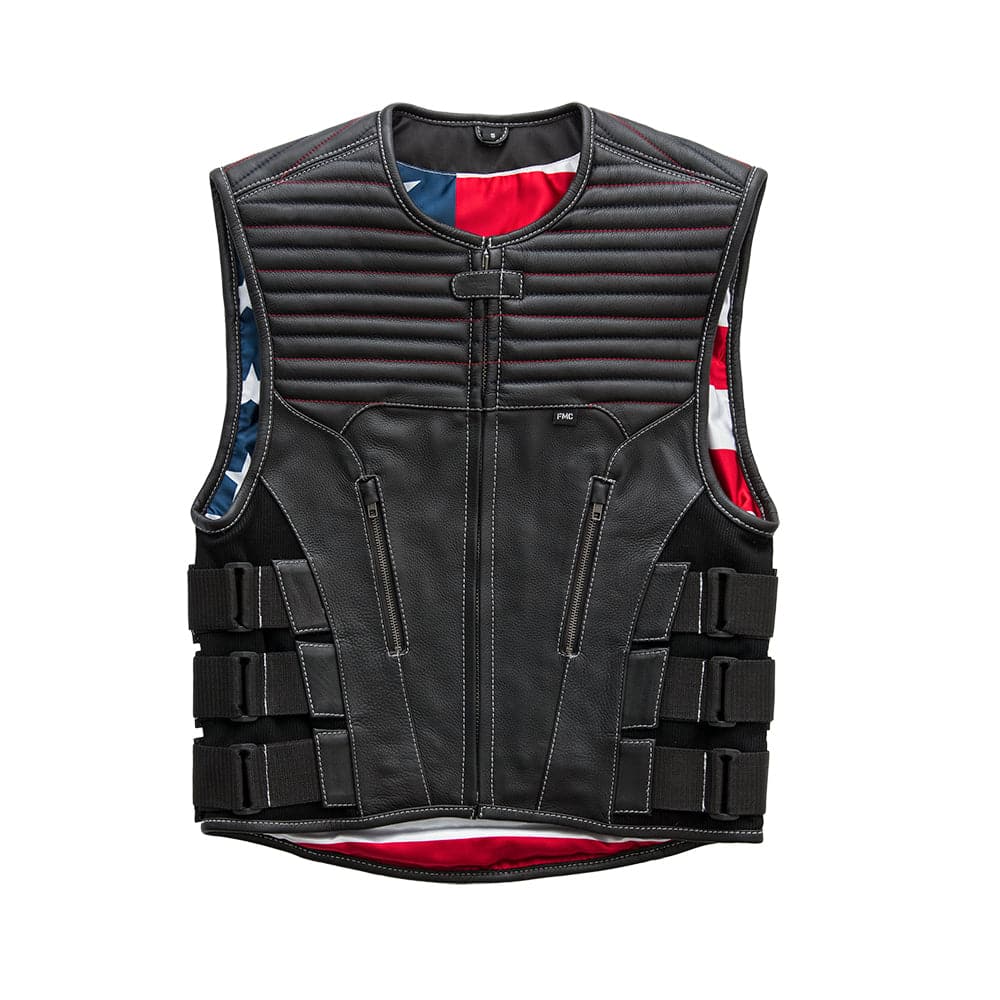 Anthem Men's Swat Style Leather Motorcycle Vest - Limited Edition Factory Customs Best Leather Ny XS