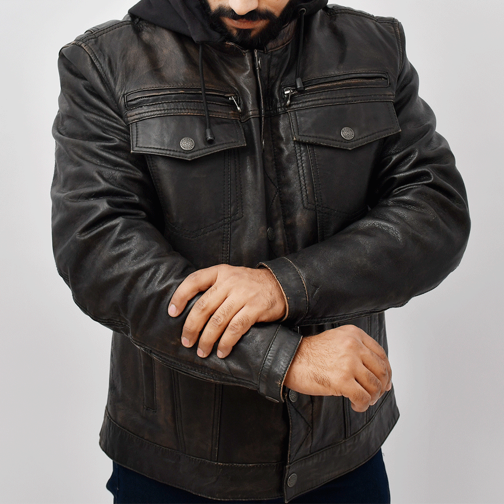 BROOKLYN Men's Leather Motorcycle Jacket Men's Motorcycle Jacket Best Leather Ny