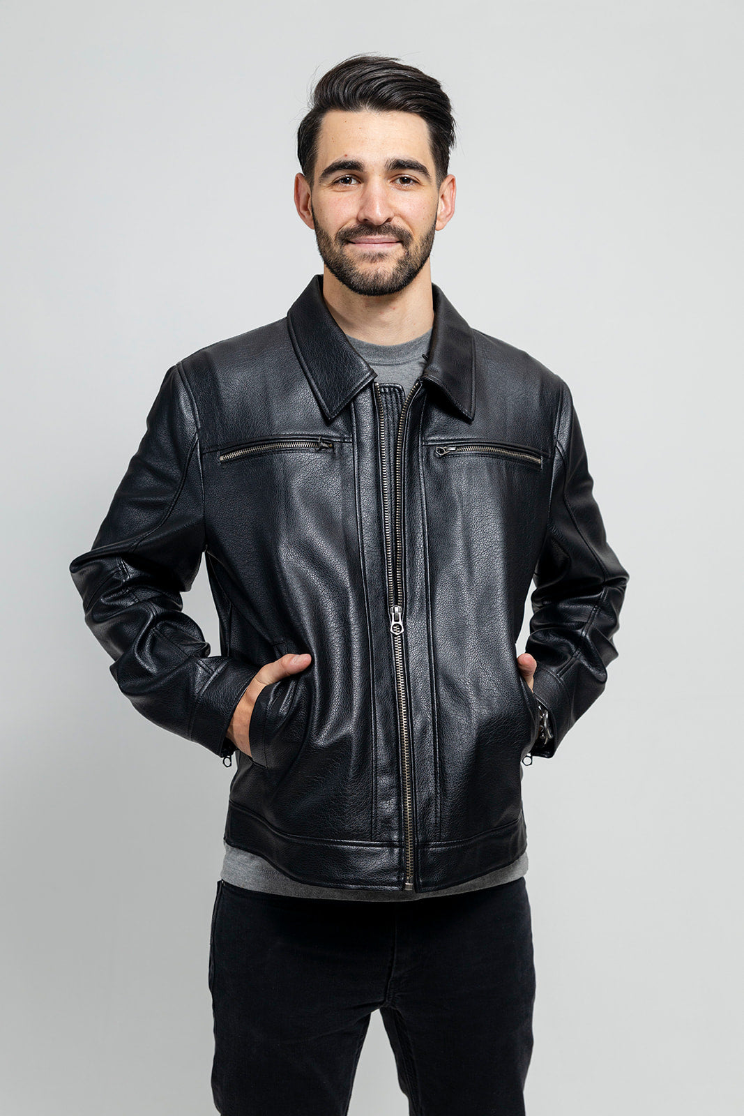 Conner Men's Vegan Faux Leather Jacket Men's Vegan Faux Leather jacket FMCo