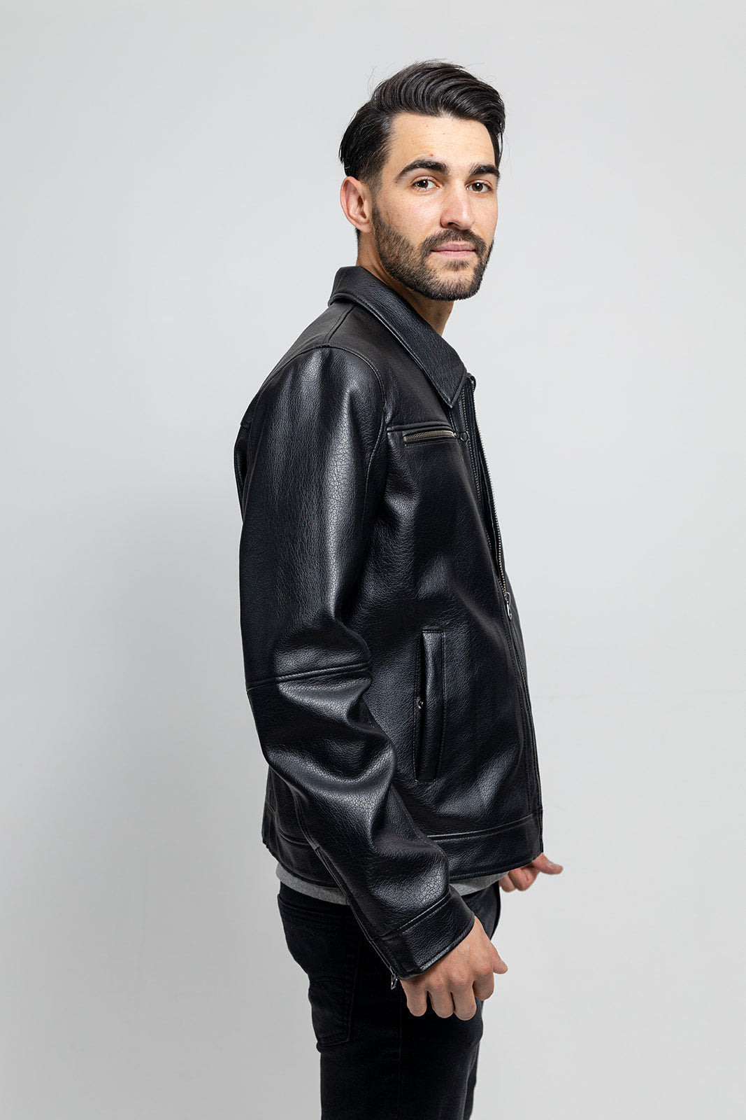Conner Men's Vegan Faux Leather Jacket Men's Vegan Faux Leather jacket FMCo