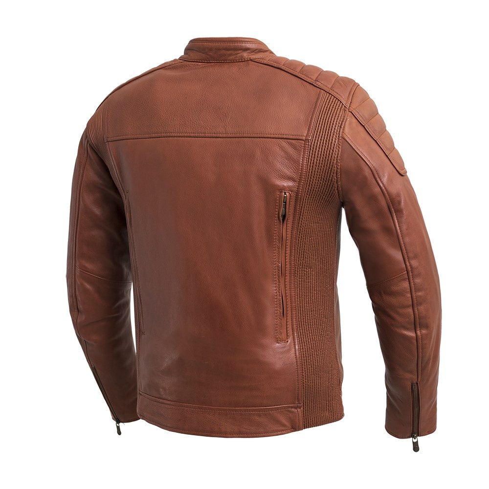 CRUSADER Men's Leather Motorcycle Jacket (Whiskey) Men's Motorcycle Jacket Best Leather Ny