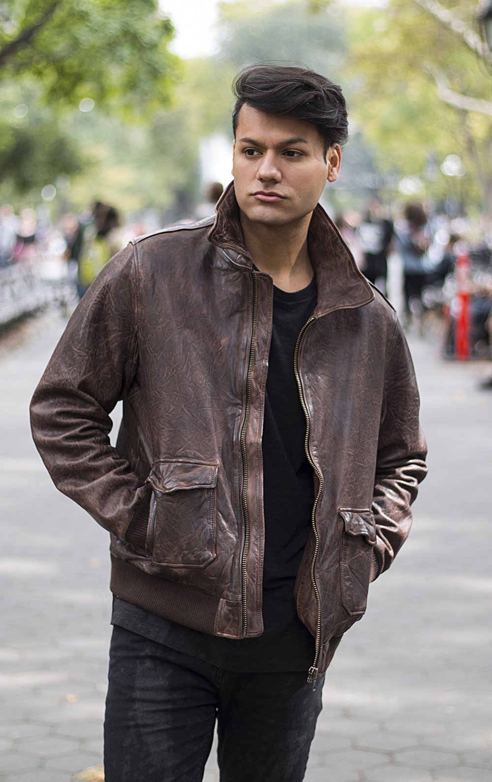 Duke - Men's Bomber Style Leather Jacket Men's Fashion Leather Jacket Best Leather Ny