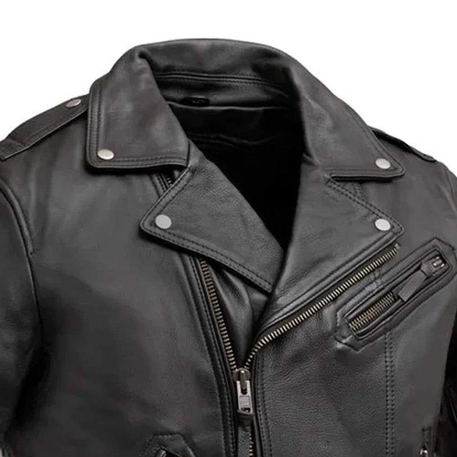 FAST SAGA Men's Leather Motorcycle Jacket Men's Motorcycle Jacket Best Leather Ny
