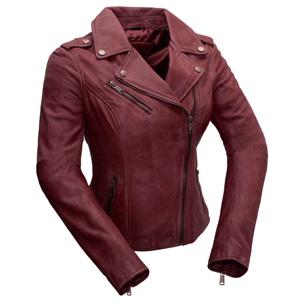 Harper - Women's Fashion Leather Jacket (Sangria) Women's Fashion Leather Jacket Best Leather Ny