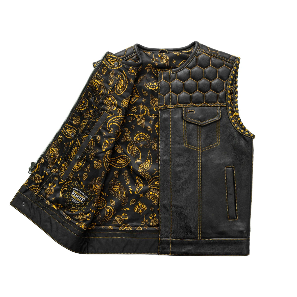 Summit Men's Club Style Leather Vest Men's Leather Vest Best Leather Ny
