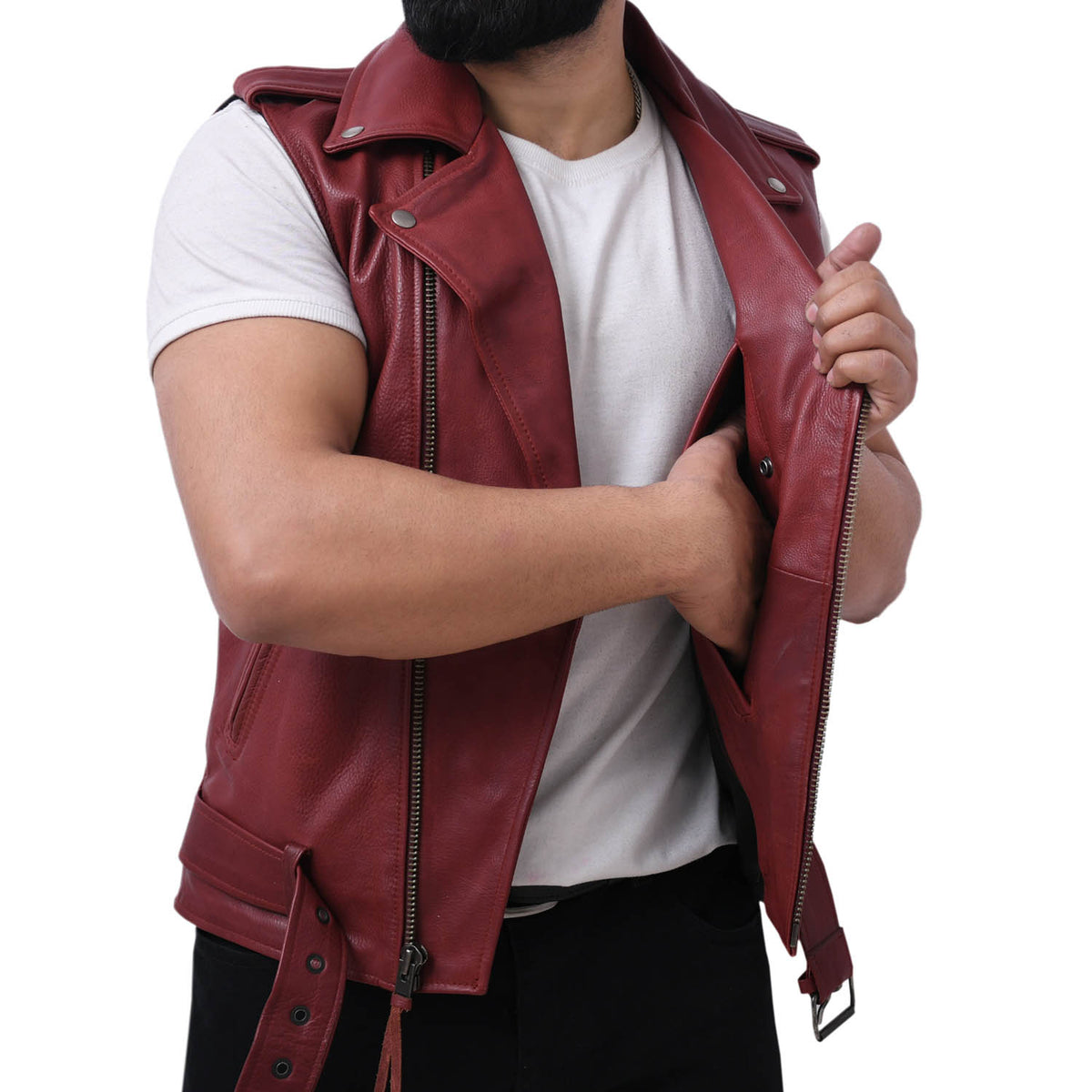 ICONIC - Motorcycle Leather Vest Men's Leather Vest Best Leather Ny