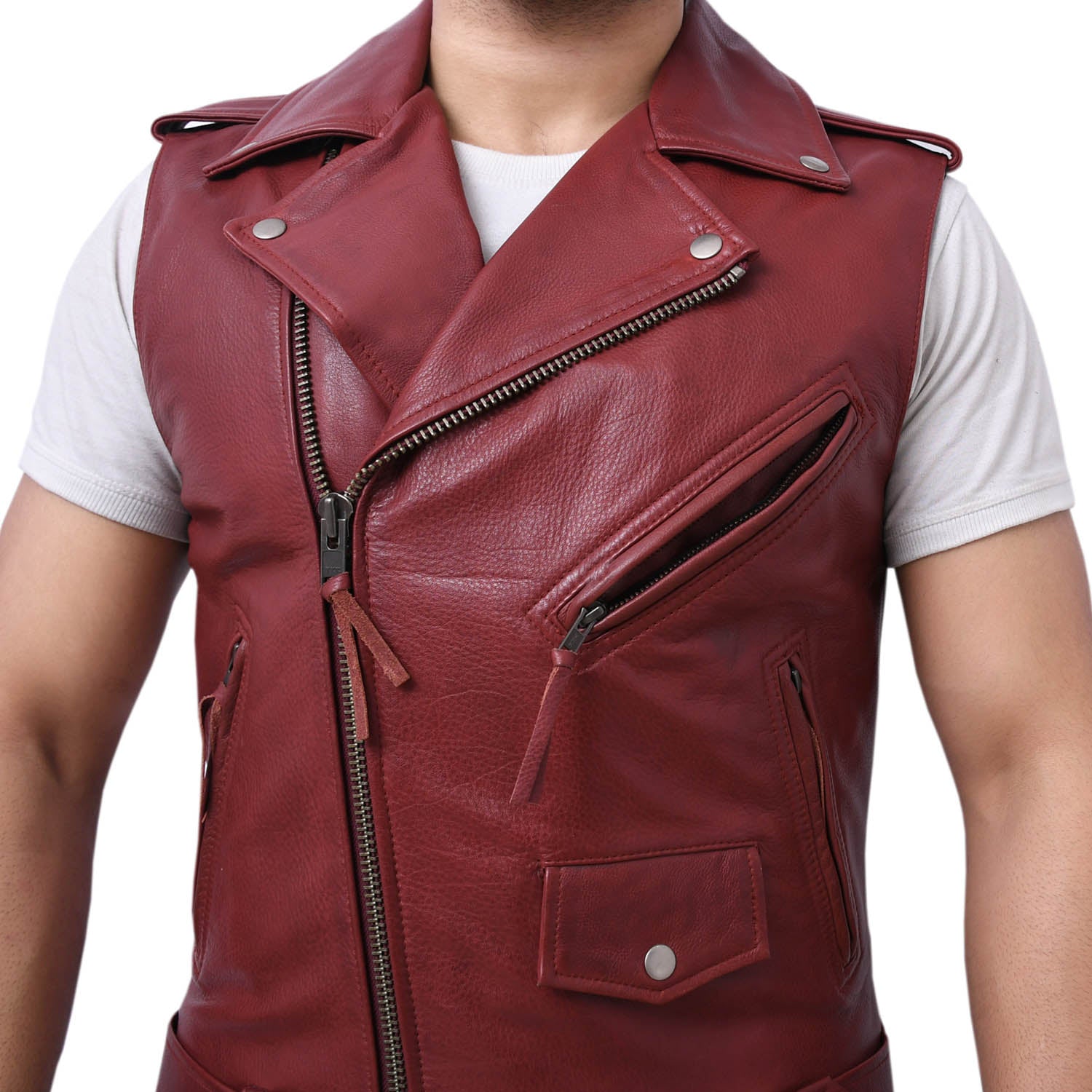 ICONIC - Motorcycle Leather Vest Men's Leather Vest Best Leather Ny