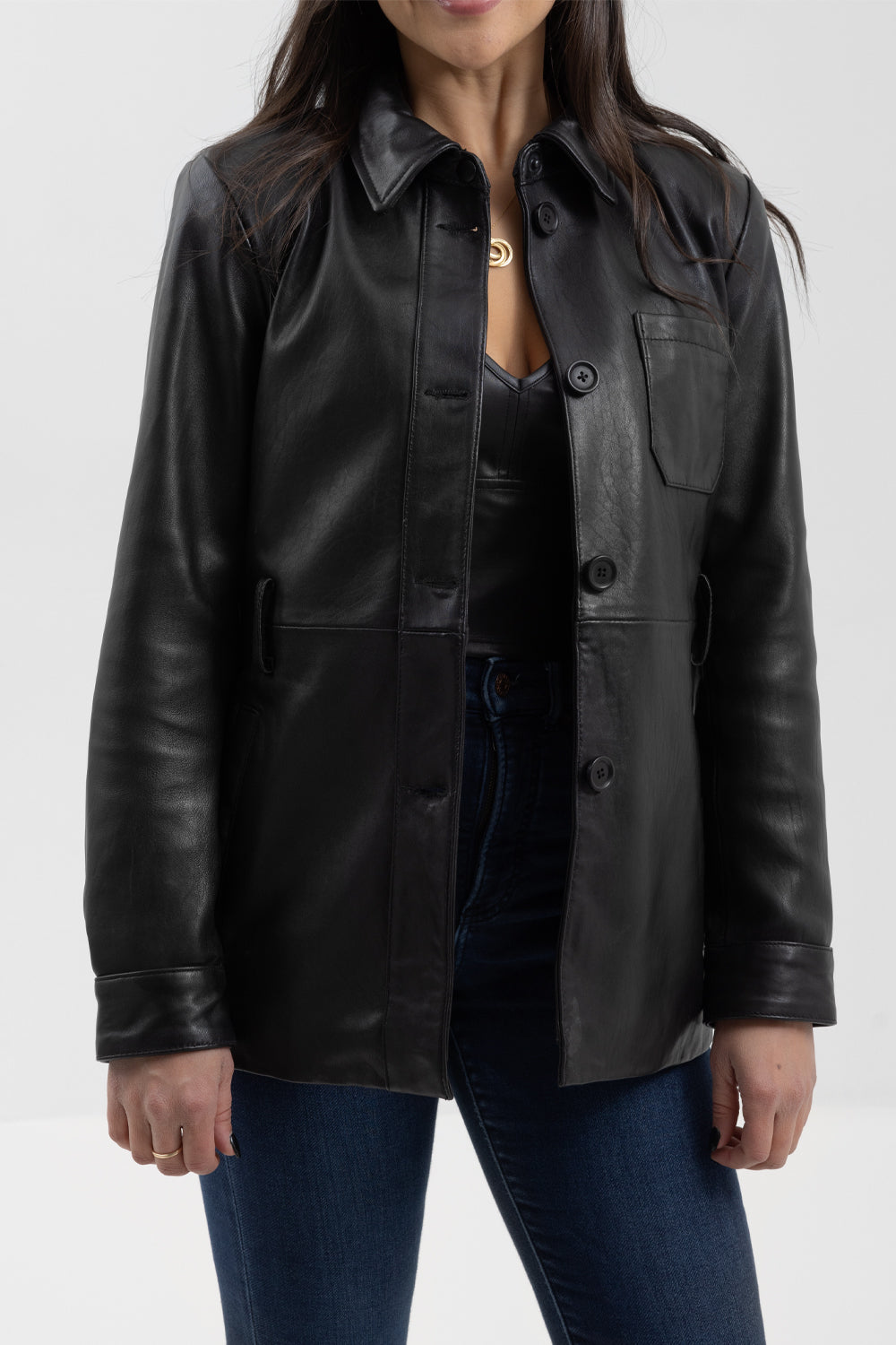 Janely Womens Fashion Leather Jacket Women's New Zealand Lambskin Leather FMCo