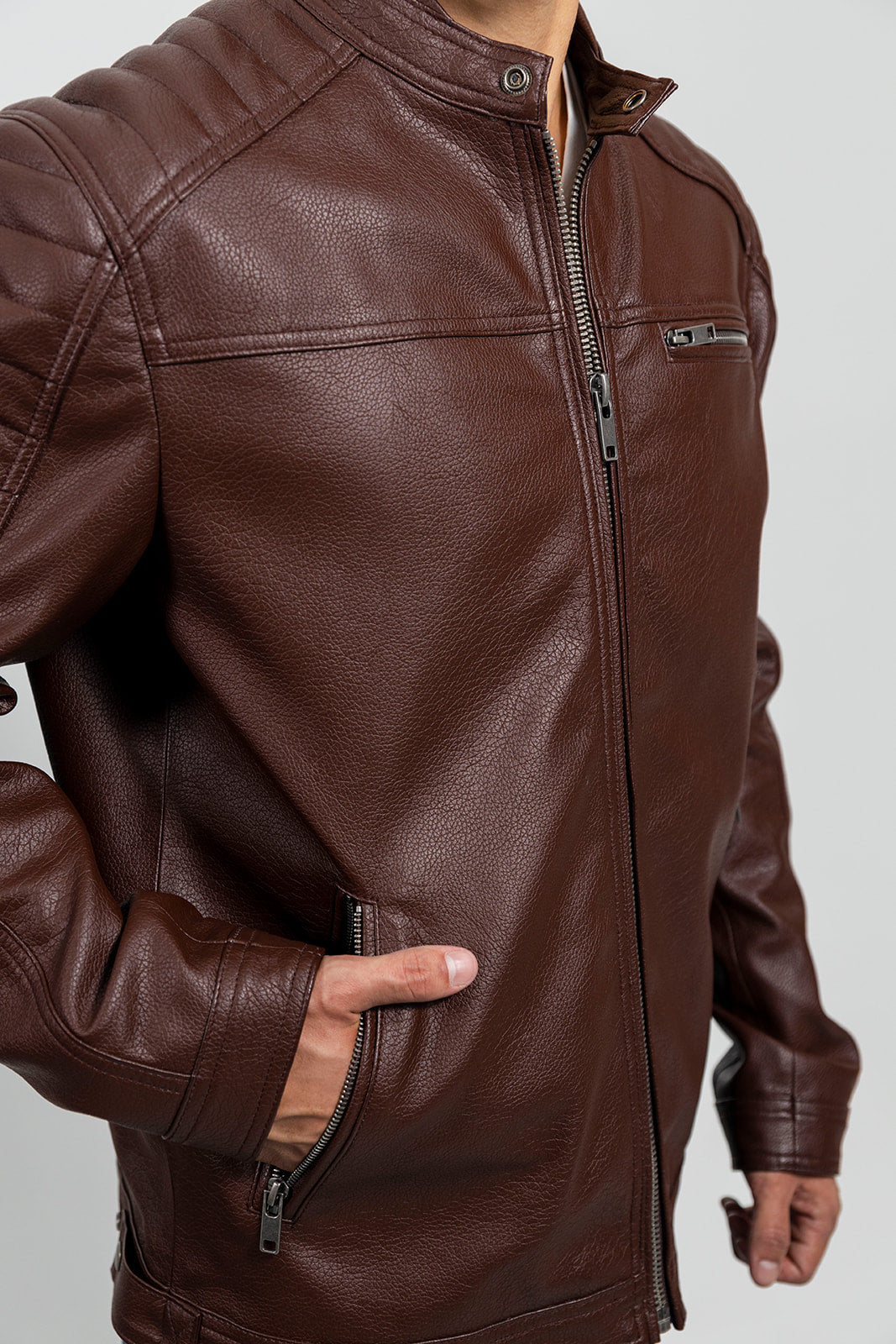 Logan Men's Vegan Faux Leather Jacket Men's Vegan Faux Leather jacket FMCo