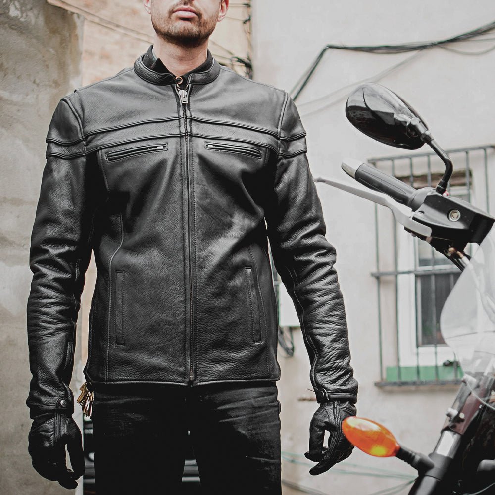 STROM Men's Leather Motorcycle Jacket Men's Motorcycle Jacket Best Leather Ny