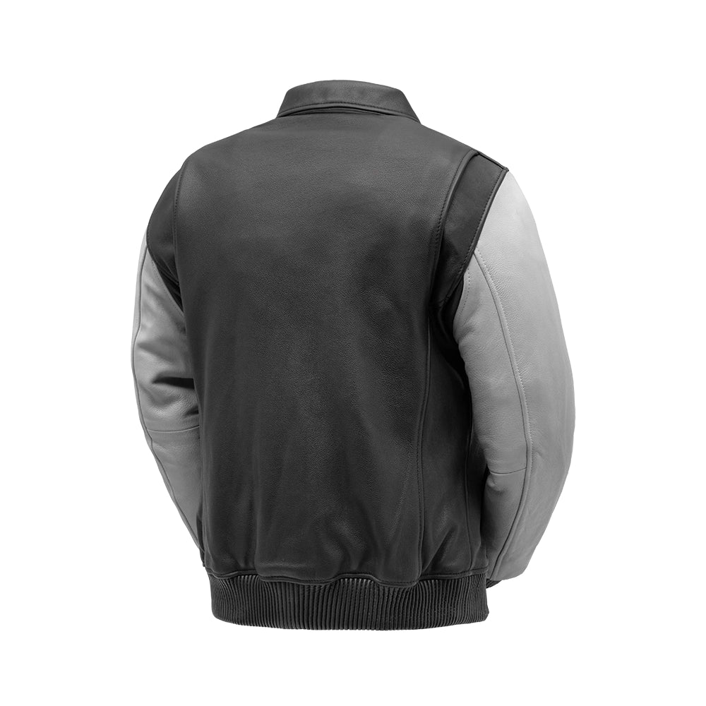 Havoc Two Tone Leather Motorcycle Jacket - Knitted Cuffs & Waistband Men's Motorcycle Jacket Best Leather Ny