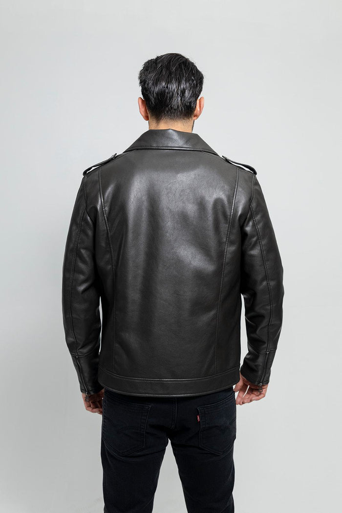 Nash - Men's Vegan Faux Leather Jacket (Olive) Men's Vegan Faux Leather jacket Best Leather Ny