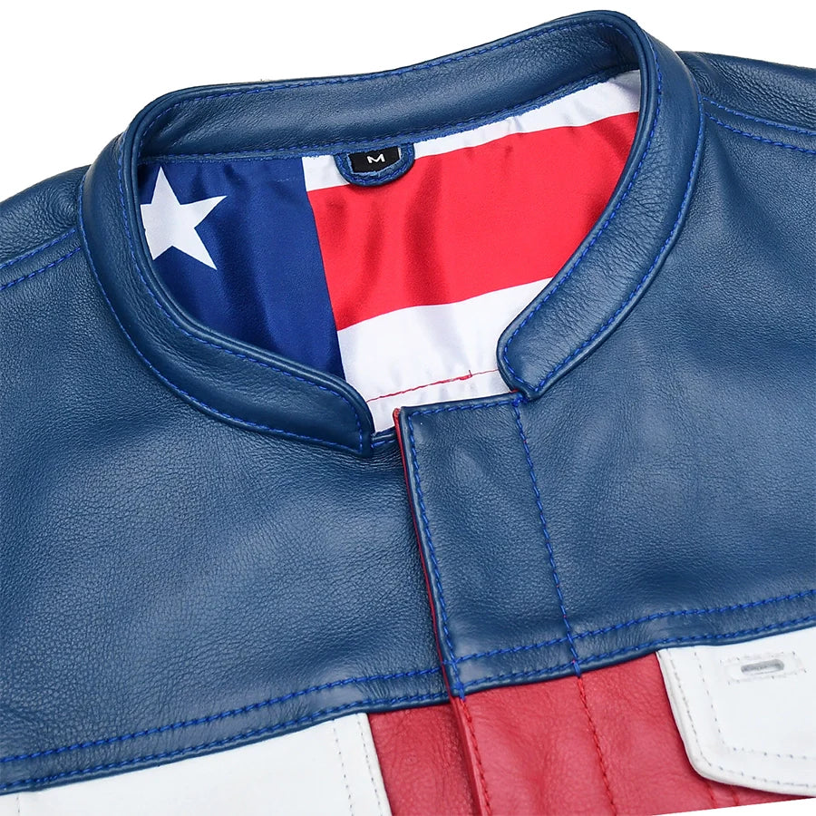 Patriot Rebel Men's Motorcycle Leather Vest Men's Leather Vest Best Leather Ny